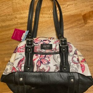 Vintage Gigi Hill Black and Pink Paisley Women's Bag NWT